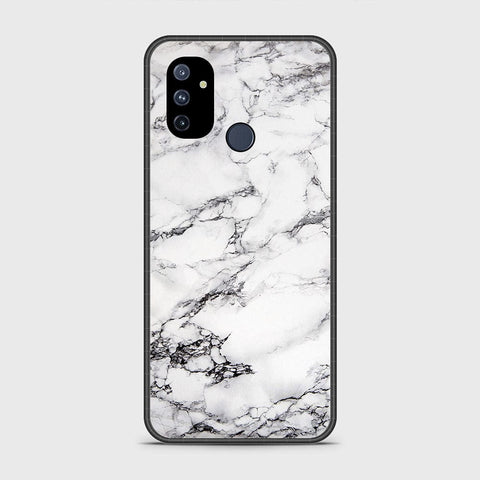 OnePlus Nord N100 Cover- White Marble Series - HQ Ultra Shine Premium Infinity Glass Soft Silicon Borders Case