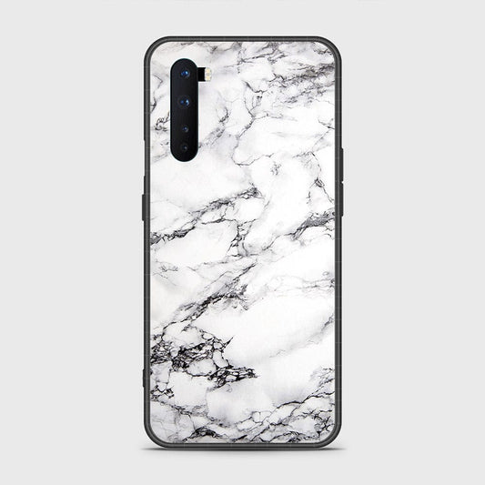 OnePlus Nord Cover- White Marble Series - HQ Ultra Shine Premium Infinity Glass Soft Silicon Borders Case
