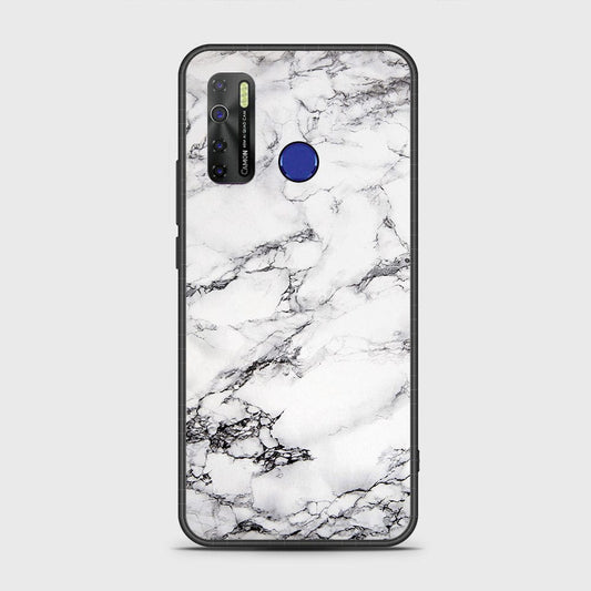 Infinix Hot 9 Cover- White Marble Series - HQ Ultra Shine Premium Infinity Glass Soft Silicon Borders Case