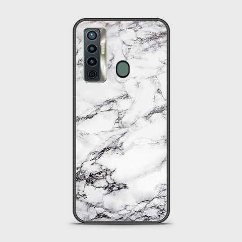 Tecno Camon 17 Cover - White Marble Series - HQ Ultra Shine Premium Infinity Glass Soft Silicon Borders Case