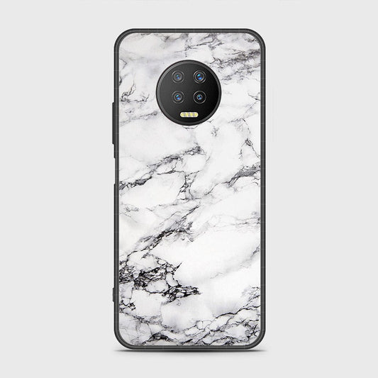 Infinix Note 7 Cover- White Marble Series - HQ Ultra Shine Premium Infinity Glass Soft Silicon Borders Case