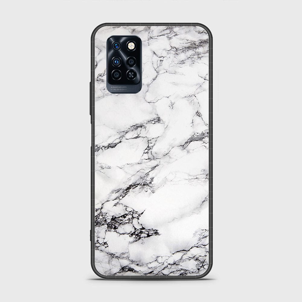 Infinix Note 10 Pro Cover- White Marble Series - HQ Ultra Shine Premium Infinity Glass Soft Silicon Borders Case