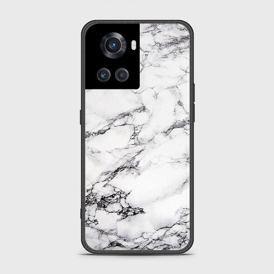 OnePlus 10R Cover- White Marble Series - HQ Ultra Shine Premium Infinity Glass Soft Silicon Borders Case