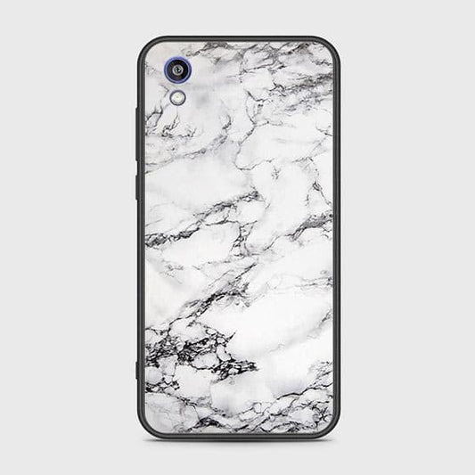 Honor 8S 2020 Cover - White Marble Series - HQ Ultra Shine Premium Infinity Glass Soft Silicon Borders Case