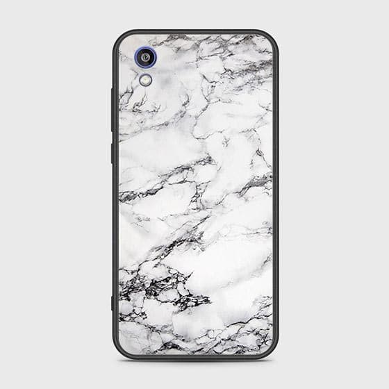 Huawei Y5 2019 Cover - White Marble Series - HQ Ultra Shine Premium Infinity Glass Soft Silicon Borders Case