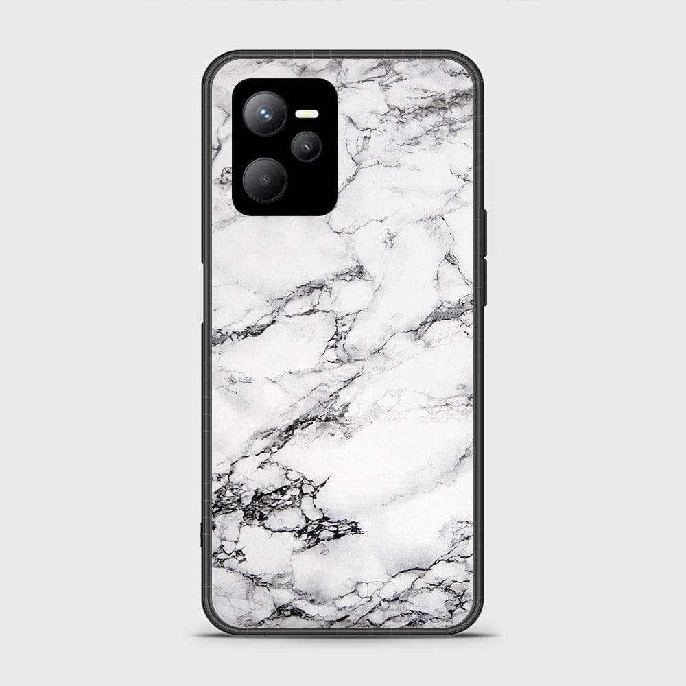 Realme C35 Cover- White Marble Series - HQ Ultra Shine Premium Infinity Glass Soft Silicon Borders Case