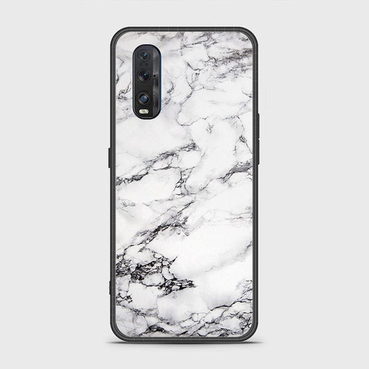 Oppo Find X2 Cover- White Marble Series - HQ Ultra Shine Premium Infinity Glass Soft Silicon Borders Case