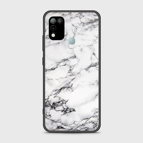 Infinix Hot 11 Play Cover- White Marble Series - HQ Ultra Shine Premium Infinity Glass Soft Silicon Borders Case