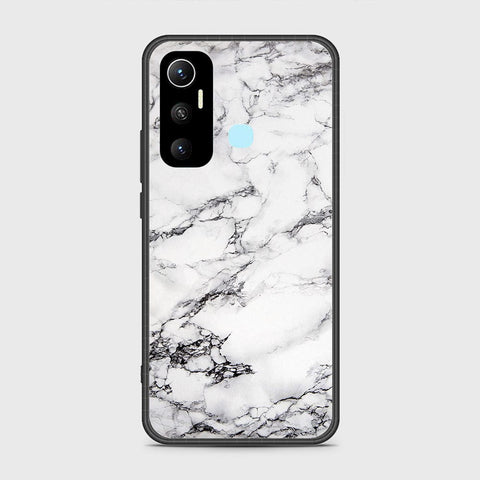 Infinix Hot 11 Cover- White Marble Series - HQ Ultra Shine Premium Infinity Glass Soft Silicon Borders Case