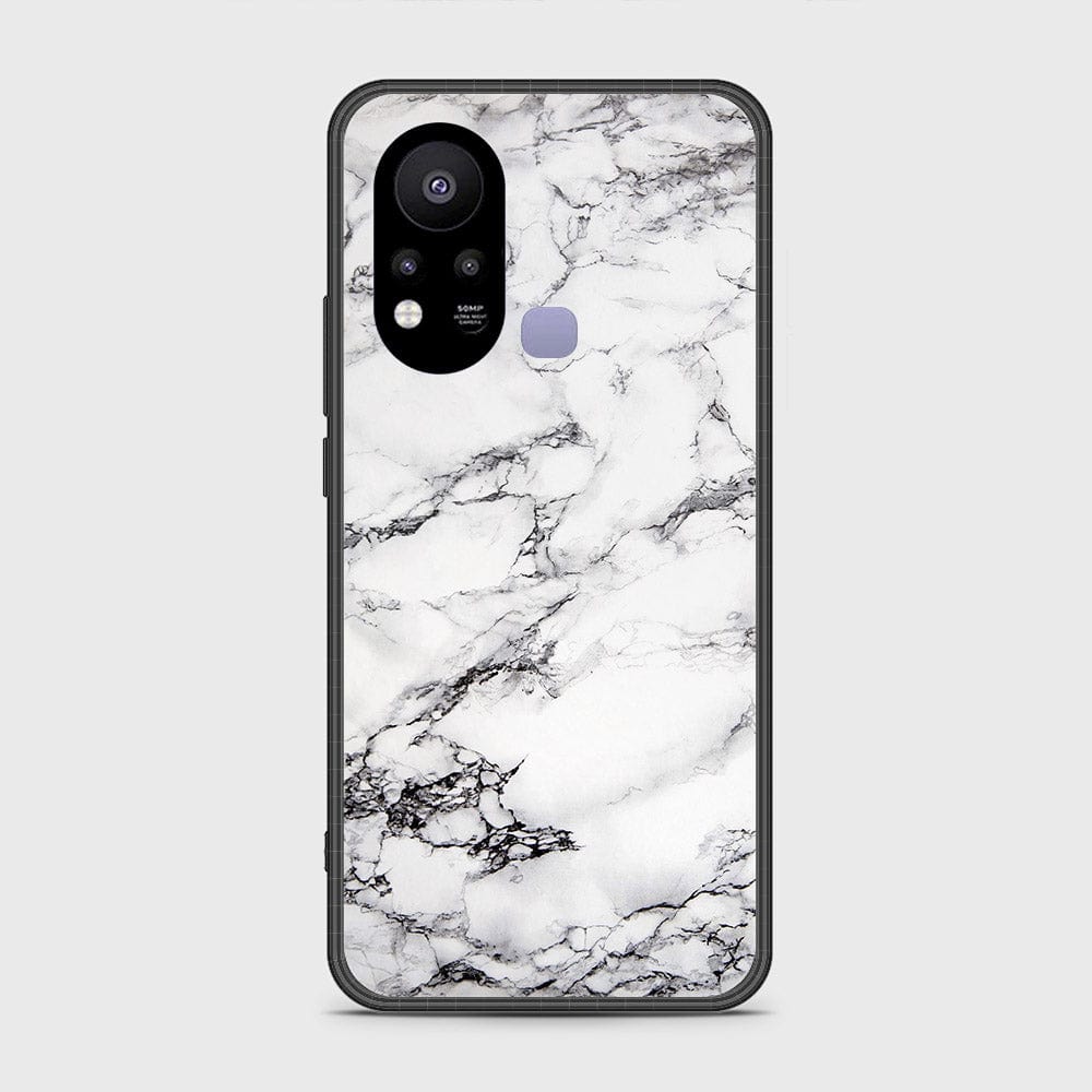 Infinix Hot 11s Cover- White Marble Series - HQ Ultra Shine Premium Infinity Glass Soft Silicon Borders Case