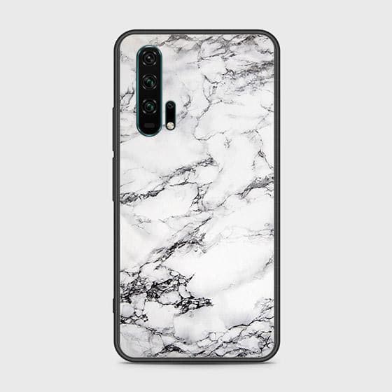 Honor 20 Pro Cover - White Marble Series - HQ Ultra Shine Premium Infinity Glass Soft Silicon Borders Case