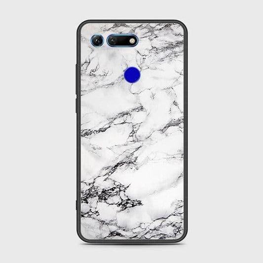 Huawei Honor View 20 Cover - White Marble Series - HQ Ultra Shine Premium Infinity Glass Soft Silicon Borders Case