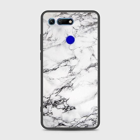 Huawei Honor View 20 Cover - White Marble Series - HQ Ultra Shine Premium Infinity Glass Soft Silicon Borders Case