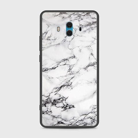 Huawei Mate 10 Cover - White Marble Series - HQ Ultra Shine Premium Infinity Glass Soft Silicon Borders Case