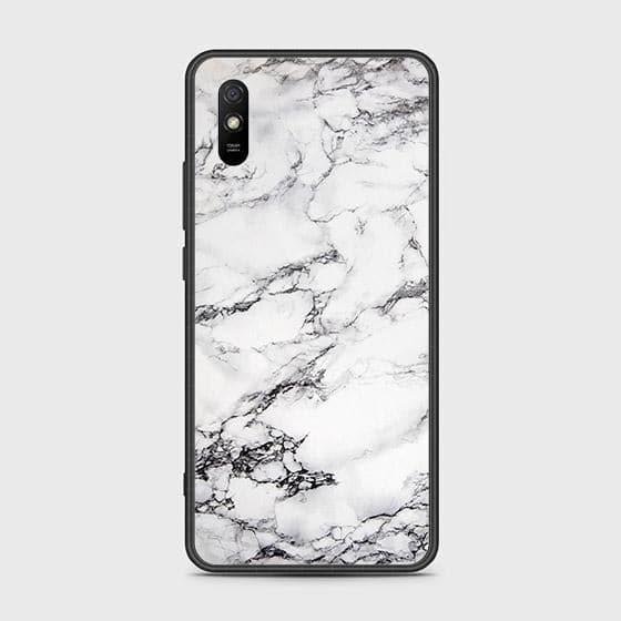 Xiaomi Redmi 9i Cover - White Marble Series - HQ Ultra Shine Premium Infinity Glass Soft Silicon Borders Case