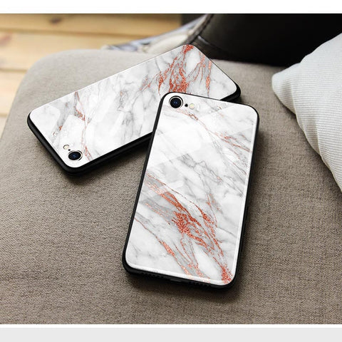 Realme 8i Cover - White Marble Series - HQ Ultra Shine Premium Infinity Glass Soft Silicon Borders Case