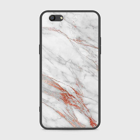 Oppo A77 Cover - White Marble Series - HQ Ultra Shine Premium Infinity Glass Soft Silicon Borders Case