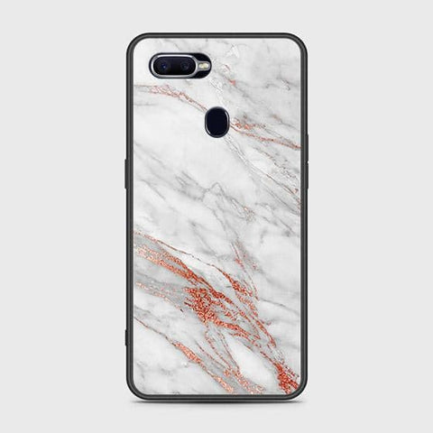 Oppo F9 / F9 Pro Cover - White Marble Series - HQ Ultra Shine Premium Infinity Glass Soft Silicon Borders Case