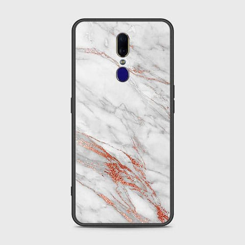 Oppo A9 Cover - White Marble Series - HQ Ultra Shine Premium Infinity Glass Soft Silicon Borders Case