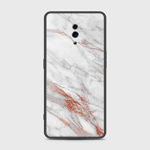 Oppo Reno Cover - White Marble Series - HQ Ultra Shine Premium Infinity Glass Soft Silicon Borders Case