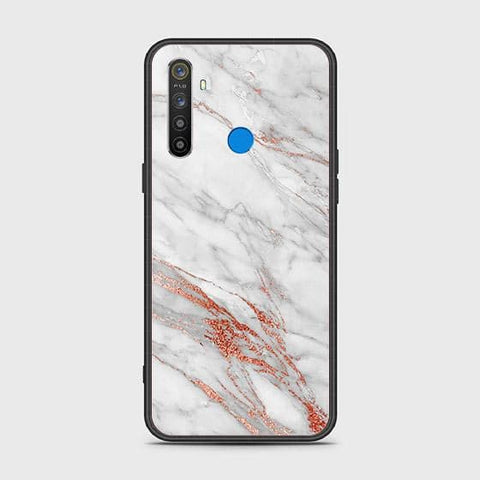 Realme 5i Cover - White Marble Series - HQ Ultra Shine Premium Infinity Glass Soft Silicon Borders Case