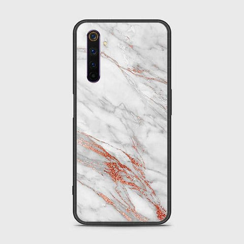 Realme 6 Pro Cover - White Marble Series - HQ Ultra Shine Premium Infinity Glass Soft Silicon Borders Case