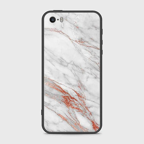 iPhone SE Cover - White Marble Series - HQ Ultra Shine Premium Infinity Glass Soft Silicon Borders Case