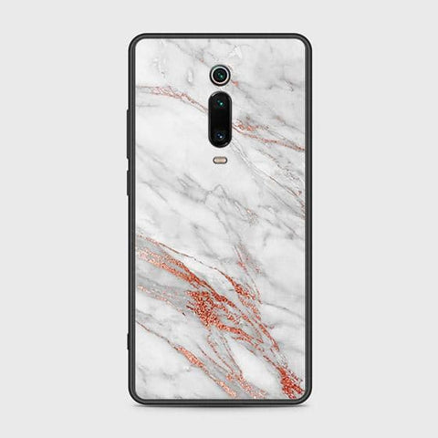 Xiaomi Mi 9T Cover - White Marble Series - HQ Ultra Shine Premium Infinity Glass Soft Silicon Borders Case