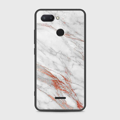 Xiaomi Redmi 6 Cover - White Marble Series - HQ Ultra Shine Premium Infinity Glass Soft Silicon Borders Case