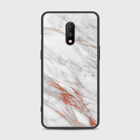 OnePlus 6T Cover - White Marble Series - HQ Ultra Shine Premium Infinity Glass Soft Silicon Borders Case