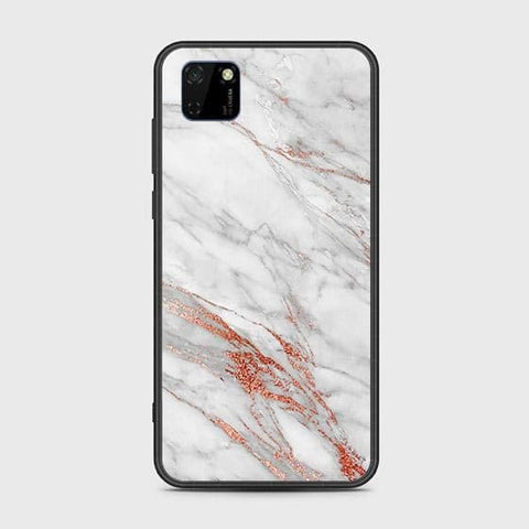 Honor 9S Cover - White Marble Series - HQ Ultra Shine Premium Infinity Glass Soft Silicon Borders Case