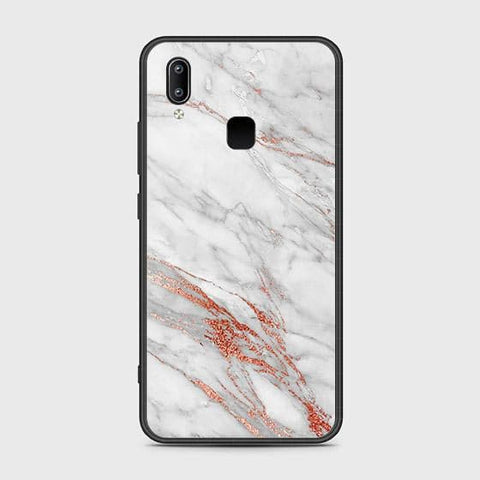 Vivo Y91 Cover - White Marble Series - HQ Ultra Shine Premium Infinity Glass Soft Silicon Borders Case