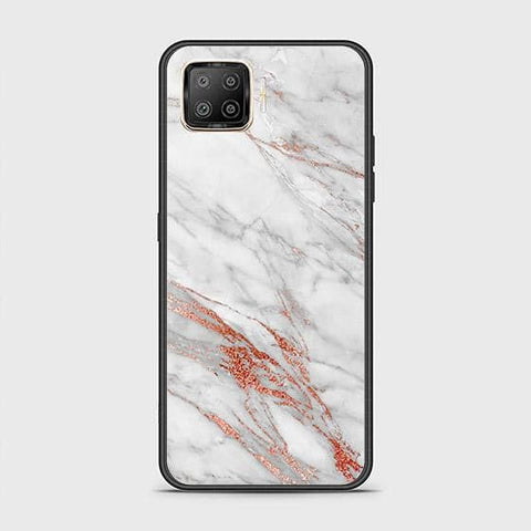 Oppo A93 Cover - White Marble Series - HQ Ultra Shine Premium Infinity Glass Soft Silicon Borders Case