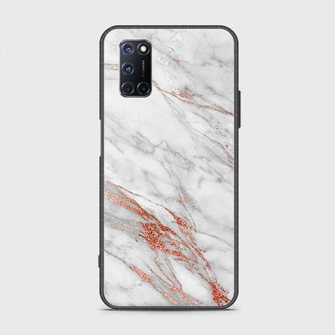 Oppo A72 Cover - White Marble Series - HQ Ultra Shine Premium Infinity Glass Soft Silicon Borders Case