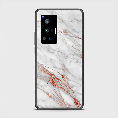 Vivo X70 Pro Cover - White Marble Series - HQ Ultra Shine Premium Infinity Glass Soft Silicon Borders Case