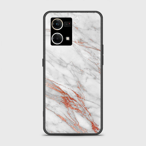 Oppo F21 Pro 4G Cover - White Marble Series - HQ Ultra Shine Premium Infinity Glass Soft Silicon Borders Case