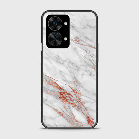 OnePlus Nord 2T Cover - White Marble Series - HQ Ultra Shine Premium Infinity Glass Soft Silicon Borders Case
