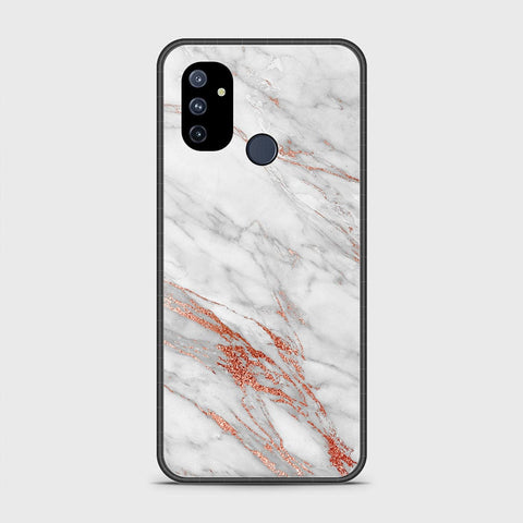 OnePlus Nord N100 Cover- White Marble Series - HQ Ultra Shine Premium Infinity Glass Soft Silicon Borders Case