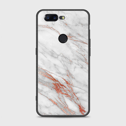 OnePlus 5T Cover- White Marble Series - HQ Ultra Shine Premium Infinity Glass Soft Silicon Borders Case