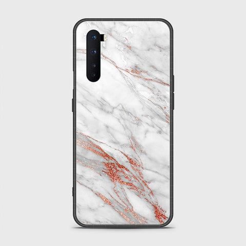 OnePlus Nord Cover- White Marble Series - HQ Ultra Shine Premium Infinity Glass Soft Silicon Borders Case