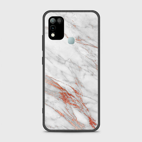 Infinix Hot 11 Play Cover- White Marble Series - HQ Ultra Shine Premium Infinity Glass Soft Silicon Borders Case