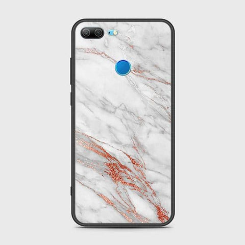 Huawei Honor 9 Lite Cover - White Marble Series - HQ Ultra Shine Premium Infinity Glass Soft Silicon Borders Case