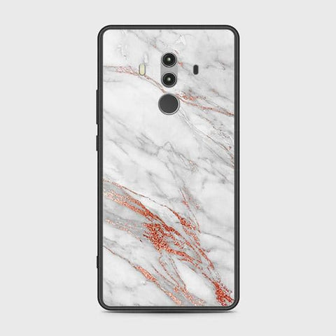 Huawei Mate 10 Pro Cover - White Marble Series - HQ Ultra Shine Premium Infinity Glass Soft Silicon Borders Case