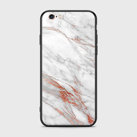 iPhone 6s Plus / 6 Plus Cover - White Marble Series - HQ Ultra Shine Premium Infinity Glass Soft Silicon Borders Case