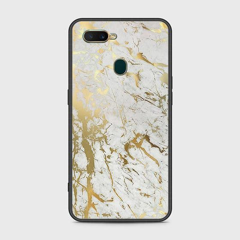 Oppo A12s Cover - White Marble Series - HQ Ultra Shine Premium Infinity Glass Soft Silicon Borders Case