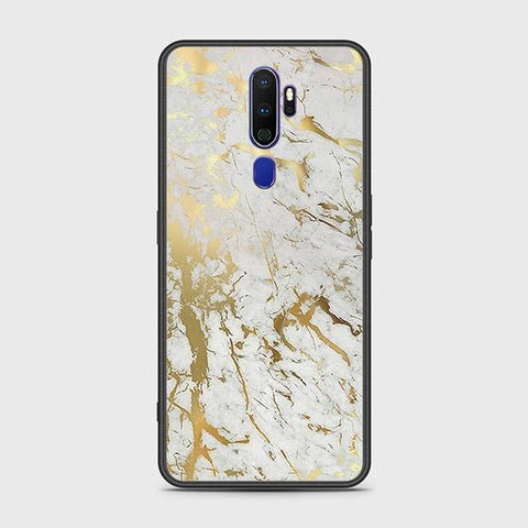 Oppo A9 2020 Cover - White Marble Series - HQ Ultra Shine Premium Infinity Glass Soft Silicon Borders Case