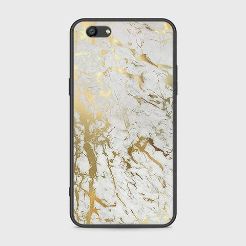 Oppo A77 Cover - White Marble Series - HQ Ultra Shine Premium Infinity Glass Soft Silicon Borders Case