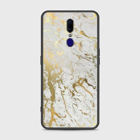 Oppo A9 Cover - White Marble Series - HQ Ultra Shine Premium Infinity Glass Soft Silicon Borders Case
