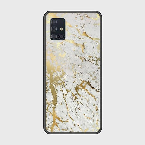 Samsung Galaxy A51 Cover - White Marble Series - HQ Ultra Shine Premium Infinity Glass Soft Silicon Borders Case