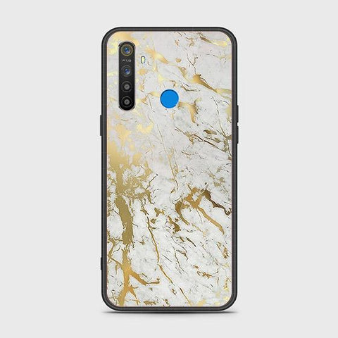 Realme 5i Cover - White Marble Series - HQ Ultra Shine Premium Infinity Glass Soft Silicon Borders Case